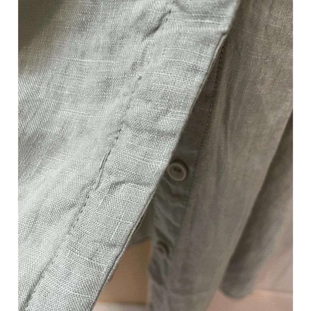 Zara NWT Sage Green Lovina Linen Short Sleeve Button Front Midi Dress sz XS NEW - Picture 10 of 15